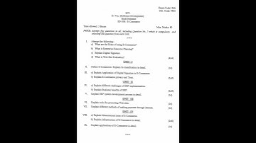 B.Voc (Software Development) 6th sem Previous paper2021 SD-308:E-Commerce PUNJAB UNIVERSITY CHD