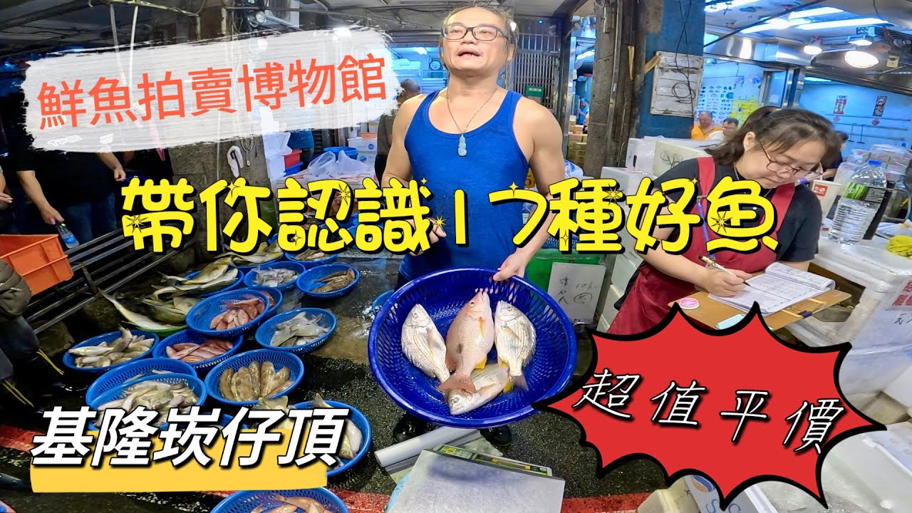 基隆崁仔頂～鮮魚拍賣博物館～帶你認識17種好魚～白鯧、黑喉、石斑魚、紅目鰱、白馬頭、黑點仔、赤翅仔、三角仔、班頭、花身仔、秋姑、雞籠鯧、金線鰱、紅甘、黑面甘、打鐵婆、黃雞～元源魚行（113/10/6)