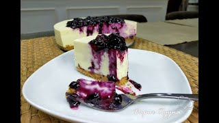 Blueberry Cheesecake - Tanpa Perlu Bakar