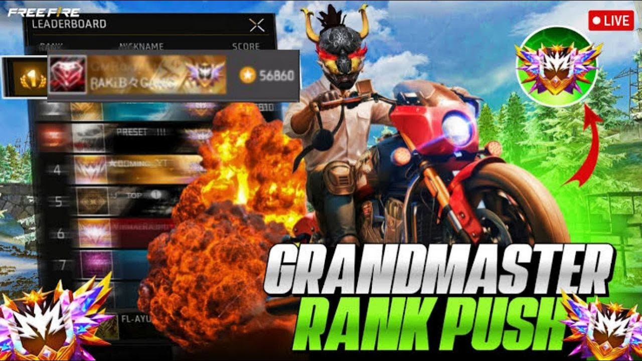 New Rank S49 Grandmaster Top 1 Live Rank Push 😍#ff #gmrakiblive #shorts