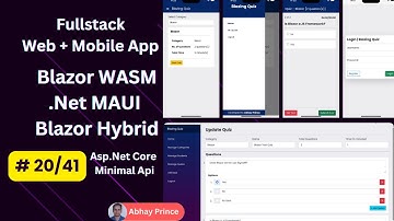 # 20 of 41 - Build Fullstack Online Quiz Web + Mobile App with Blazor WASM + .Net MAUI Blazor Hybrid