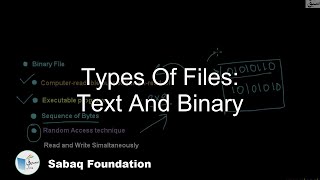 Types Of Files: Text And Binary, Computer Science Lecture | Sabaq.pk