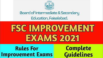 Fsc Improvement Exams 2021 | Rules for Improvement Exams 2021 | Improvers Exams
