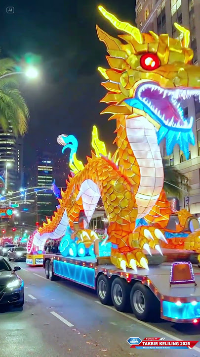 Fierce carnival takbir around the lively takbiran #takbiran #eid #dragon #dragon #carnival