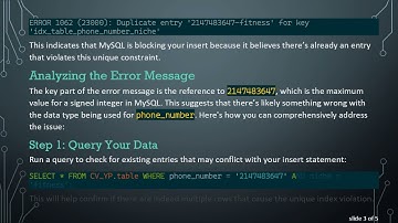 Resolving MySQL Insert Failures: Duplicate Entry Errors with Unique Indexes