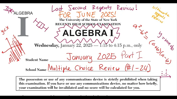 January 2025 Algebra 1 Regents Review (Part 1 #1-24)