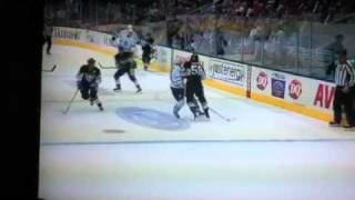 Huge hit by Chris letang
