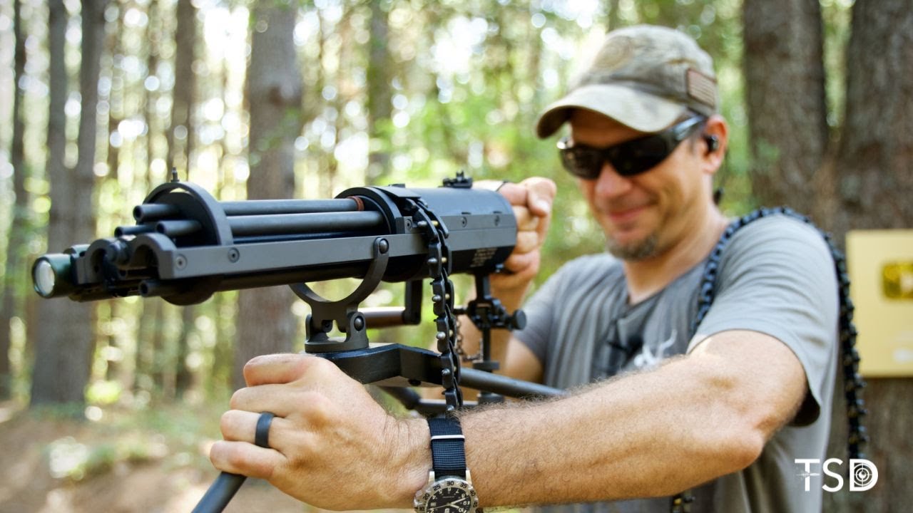 Tippmann Gatling Gun VS TREE! #topshottreeservice - YouTube