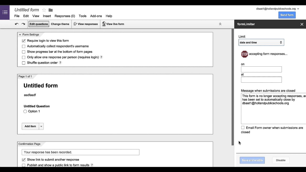 form limiter add on youtube form limiter