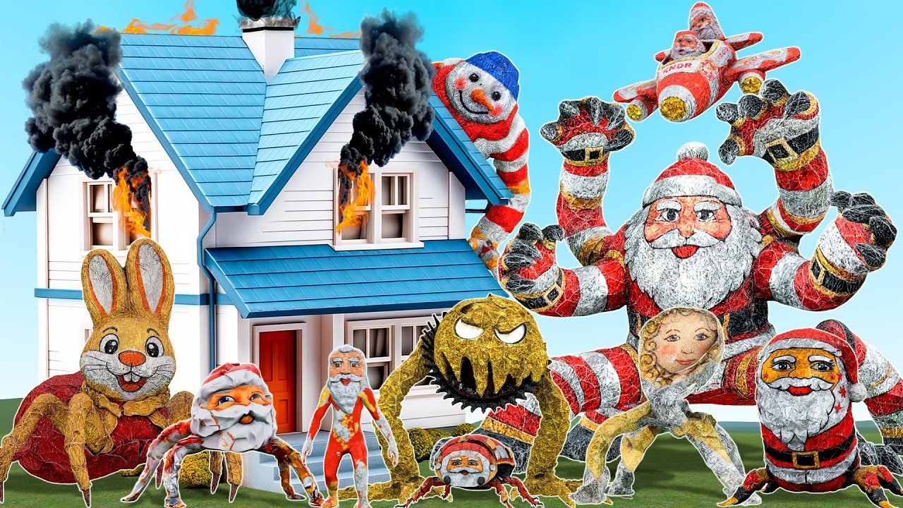 HOUSE vs ALL NEW GOO GOO GAGA TEAM SANTA MEMES BOSS in Garry's Mod!