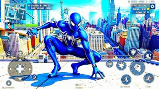 Blue Spiderman Rope Hero Fighting City Gangster - Android Gameplay screenshot 1