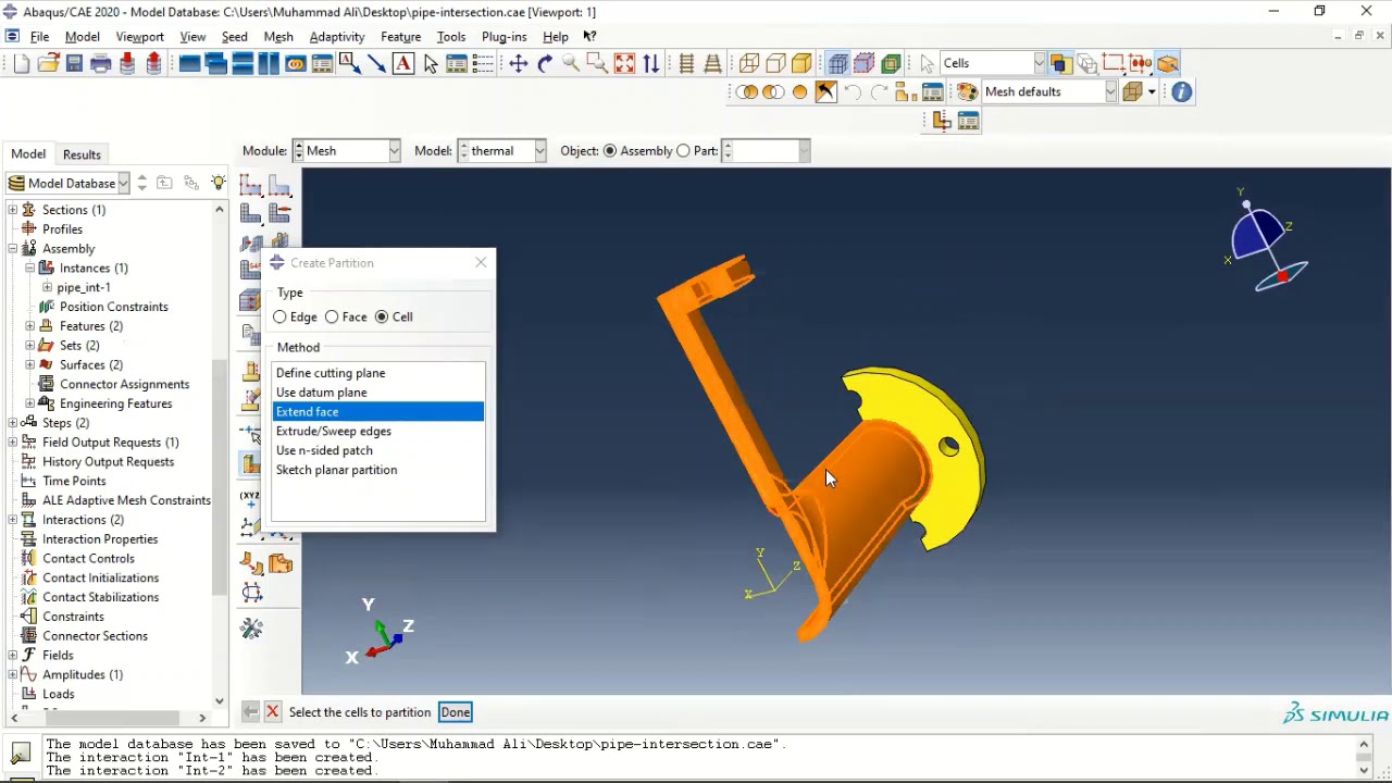 Abaqus Tutorial 11 (Thermal Stress Analysis of Intersecting Pipes ...