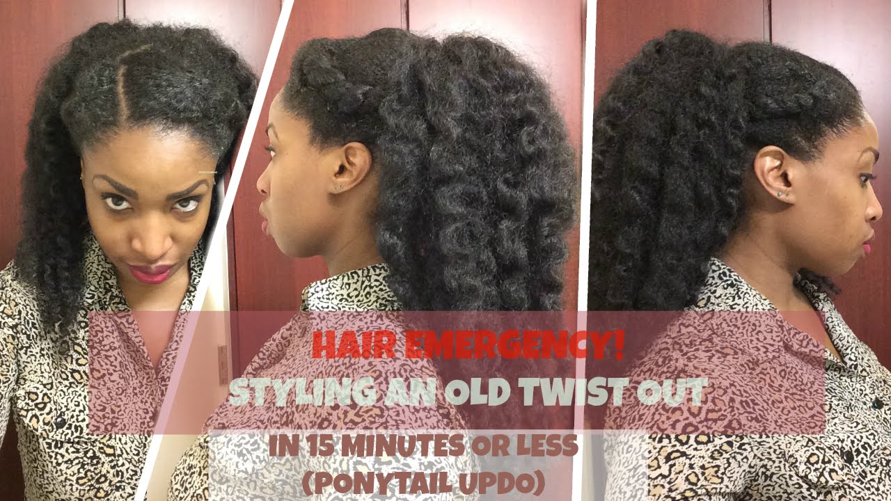 Natural Hair Emergency Styling An Old Twist Out In Less Than 15