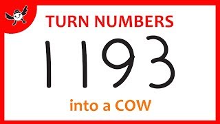 How To Turn Number 1193 Into Cartoon Cow Fun Doodle Art On Paper