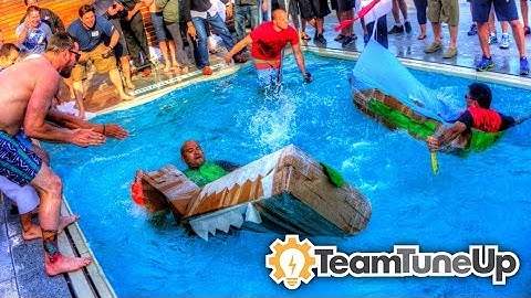 Cardboard Boat Build Team Building - With Team TuneUp