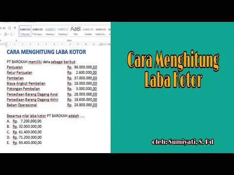 Cara Menghitung Laba Kotor (Contoh Soal dan Pembahasan)