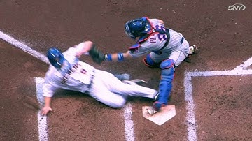 NYM@MIL: Call overturned after Mets challenge in 3rd