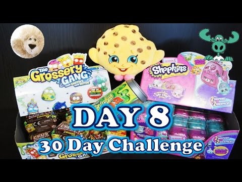 Day 8 SHOPKINS vs THE GROSSERY GANG 30 Day Challenge Blind Bag Season 5 Sticky Soda Gross Trash Pack
