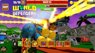 Winning Hard Mode With Bunny Bomber Dino Tower Defense - World Defenders