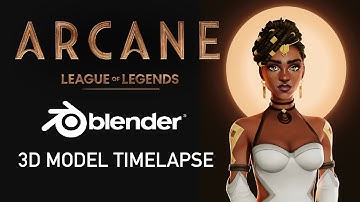 MEL Arcane League Of Legends - 3D Character modeling in Blender (Timelapse)