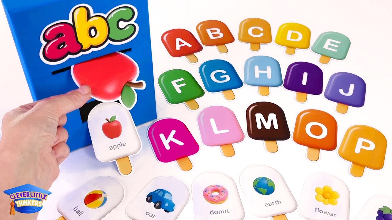 Matching ABC Popsicles with Objects! Preschool Learning Activity - YouTube