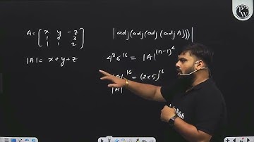 Let matrix \(A=\left[\begin{array}{ccc}x & y & -z \\ 1 & 2 & 3 \\ 1 & 1 &....