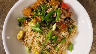 Stir Fry Chicken and Vegetables With Egg Fried Rice