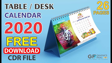 How to design Table Desk Calendar 2020 | 26 Pages | Free Download CDR file | CorelDraw 2020 Tutorial