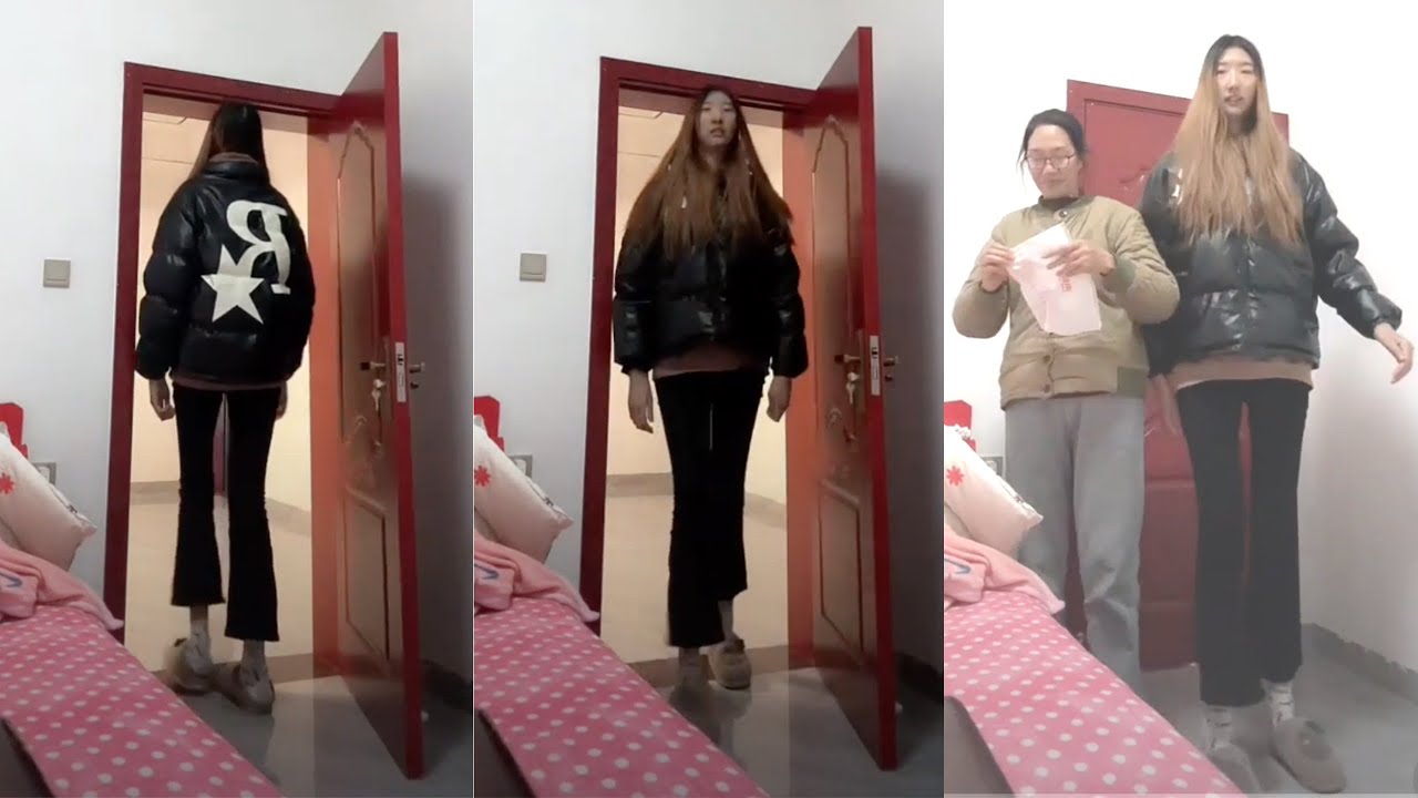 193公分超高妹子和门一样高/She is as tall as the door#china - YouTube