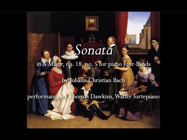 J.C. Bach: Sonata in A Major for piano four-hands - YouTube