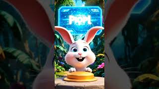 Cute AI Bunny Presses Magic Button 🐰✨ | Futuristic Cartoon Short #aicartoon  #viralshorts