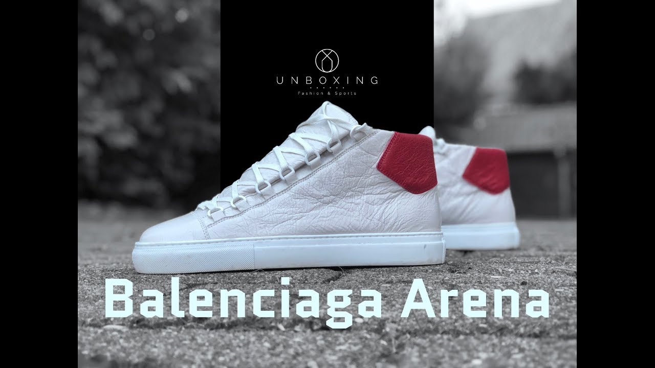 Balenciaga Arena Hi-Top ‘extrablanc/rouge’ | UNBOXING & ON FEET | luxury shoes | 2018
