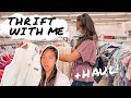 THRIFT WITH ME + TRY ON THRIFT HAUL 2021 || Patagonia, Anthropologie & more!