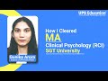 How I Cracked the MA Clinical Psychology (RCI) Entrance | Review | My Journey with UPS Education