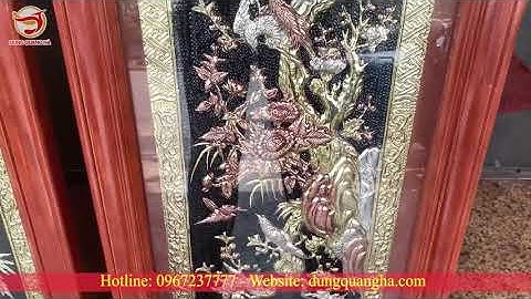 Tranh Tứ Quý Đẹp Bằng Đồng Khung Gỗ Tự Nhiên Chạm Thủ Công Tinh Xảo