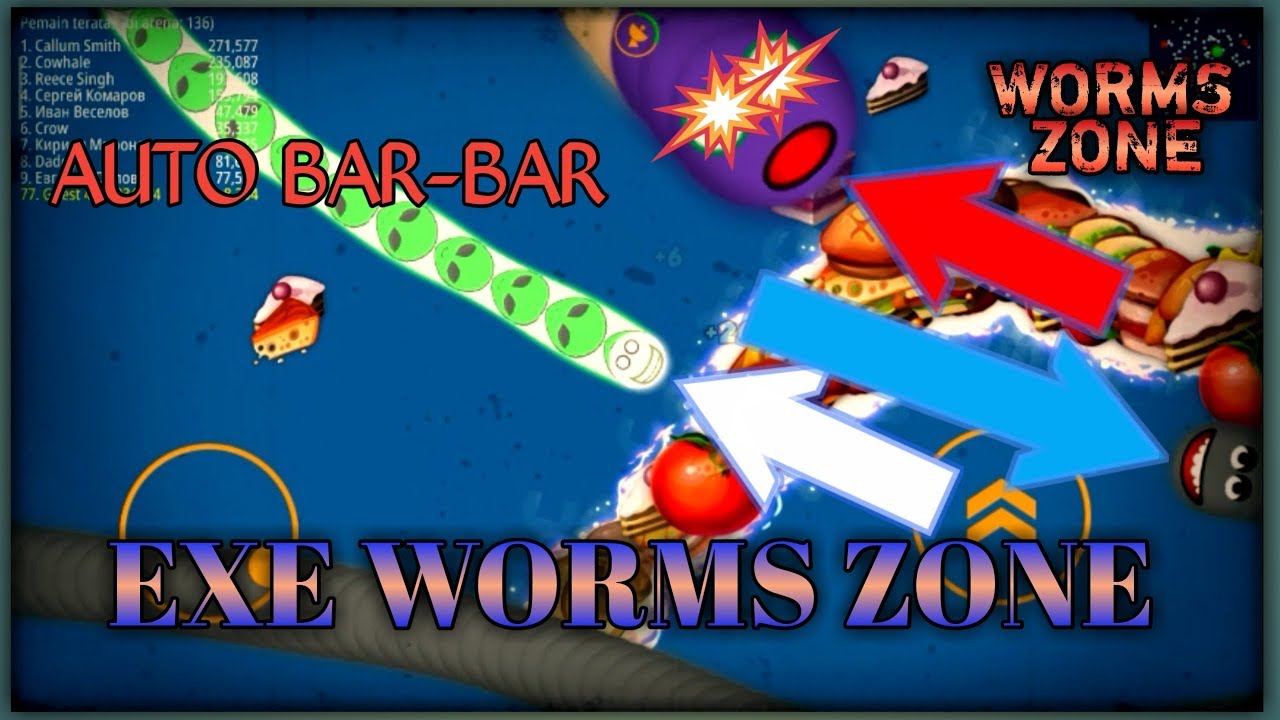 GAMEPLAY EXE.WORMS ZONE APK MOD 2020 ~ GAME CACING ( PART 1)  YouTube