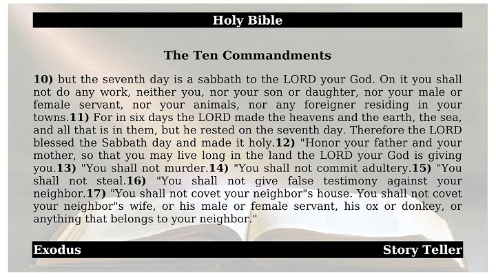 Exodus - Chapter 20 - The Ten Commandments | The Holy Bible