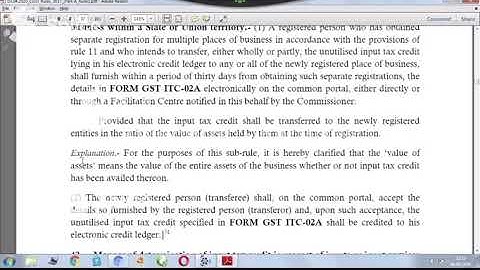 FORM GST ITC-02A/Rule 41A of CGST Rules, 2017