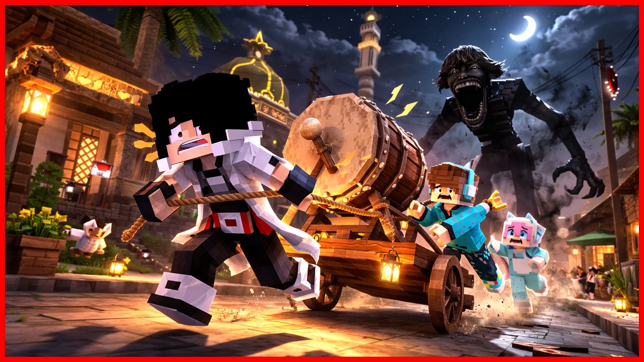 1000 HARI MERAYAKAN IDUL FITRI DI MINECRAFT TAHAN LAPAR DAN BANTING ! SPESIAL RAHMADAN