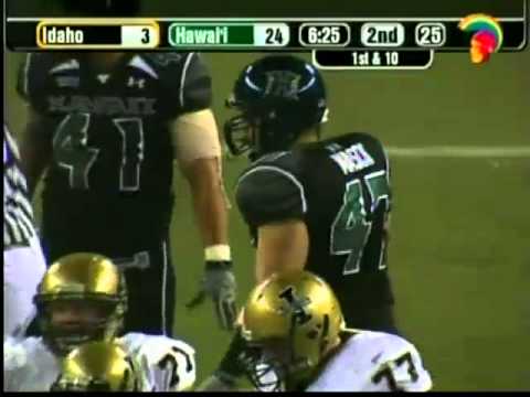 2010 UNIVERSITY OF HAWAII WARRORS FOOTBALL ZACH MA...