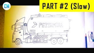 Cara Menggambar Truk Tangki PERTAMINA - Part 2 ( Slow, lebih MUDAH )