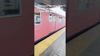 Redbird leaving the parade of trains 2026 with the BU gate cars