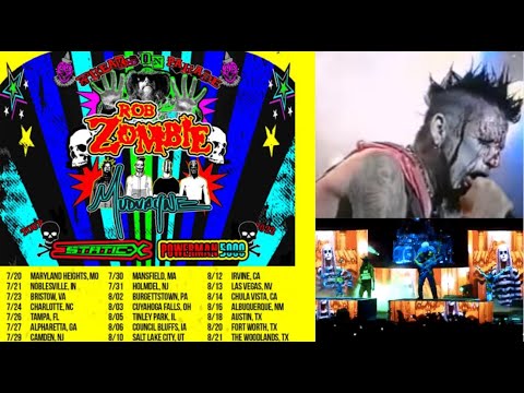 Rob Zombie, Mudvayne, Static-X and Powerman5000 Tour 2022 Freaks On Parade tour!