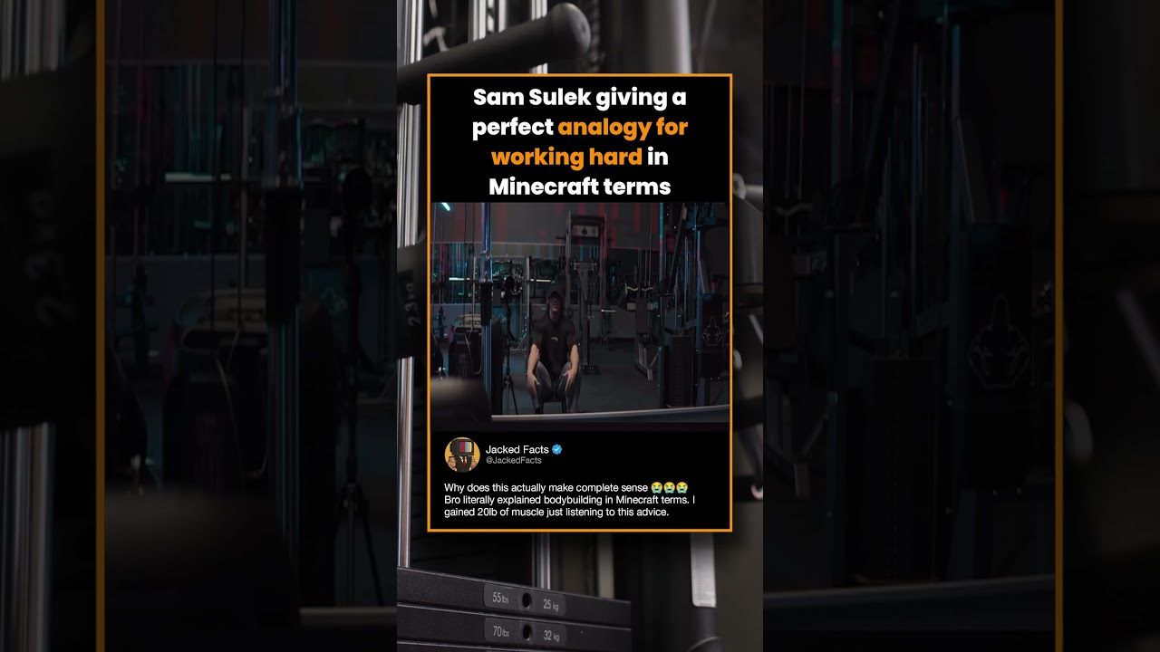 Sam Sulek giving a perfect analogy for working hard in Minecraft terms