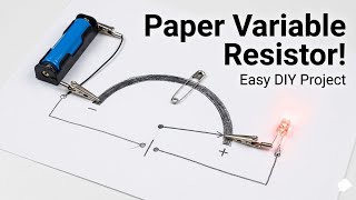 How to make variable resistor with paper, pencil and safety pin. It's really work 😱🤯
