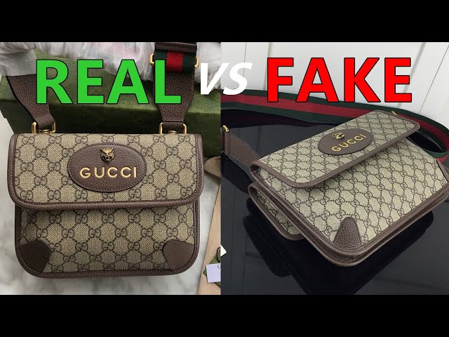 Real Vs Fake Gucci Neo Vintage GG Supreme Messenger Bag HD Compairson 