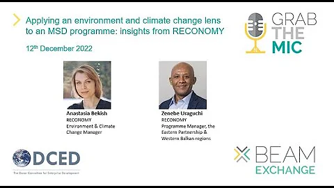 Applying an environment and climate change lens to an MSD programme: insights from RECONOMY