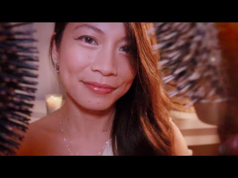 ASMR Brushing Your Hair ~ Super Realistic Sounds~ Tapping ~ Candles