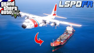 GTA V - LSPDFR มาเป็นหน่วยกู้ภัยทางทะเลในเกม GTA V ทิ้งยาเวชภัณฑ์ ลงบนเรือลำใหญ่ ลูกเรือที่ป่วย #259