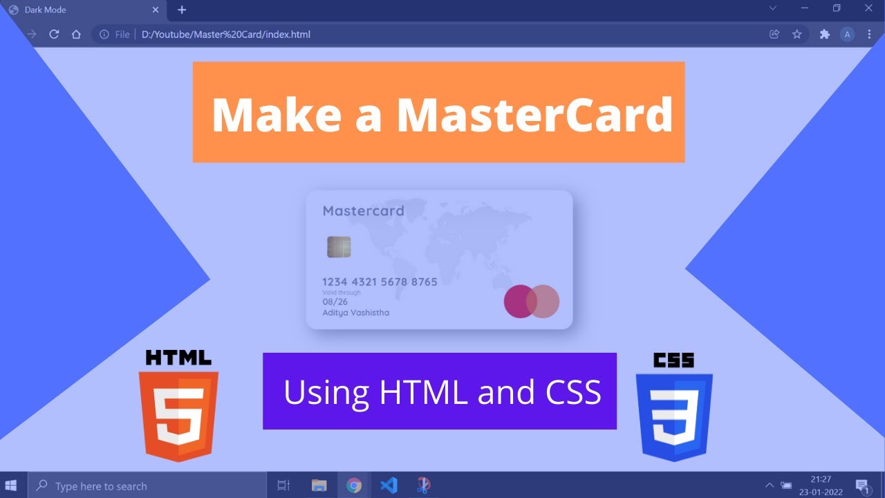 Make a Mastercard using HTML and CSS - YouTube